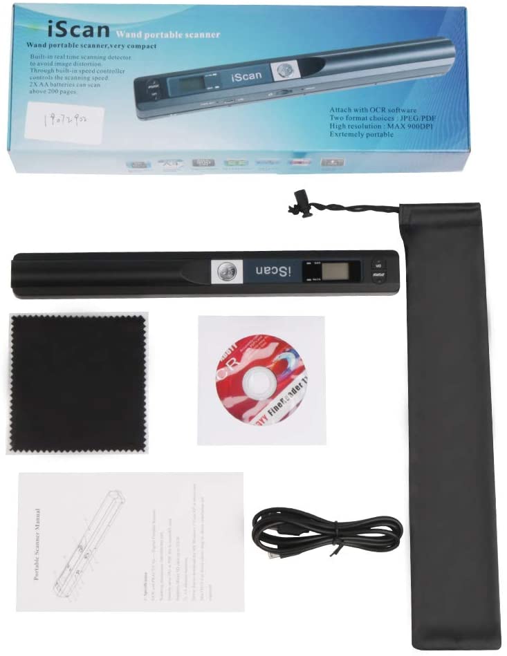 Portable Scanner iSCAN 900 DPI A4 Document Scanner Handheld for Business, Photo, Picture, Receipts, Books, JPG/PDF Format Selection, Micro SD Card Hand Scanner-B Portable Scanner iSCAN 900 DPI A4 Document Scanner Handheld for Business, Photo, Picture, Receipts, Books, JPG/PDF Format Selection, Micro SD Card Hand Scanner-B